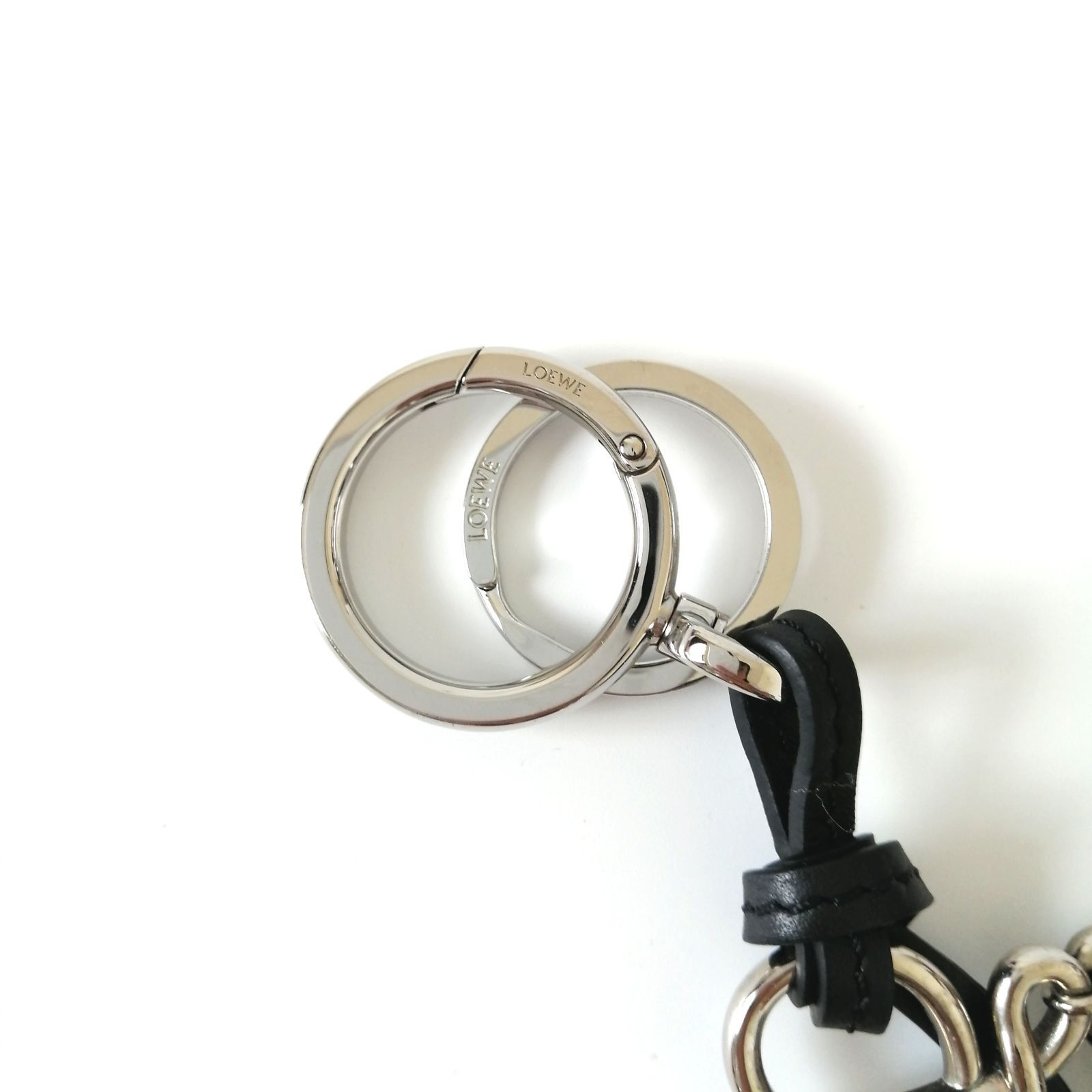 美品 ロエベ LOEWE バッグチャーム キーリング キーホルダー 