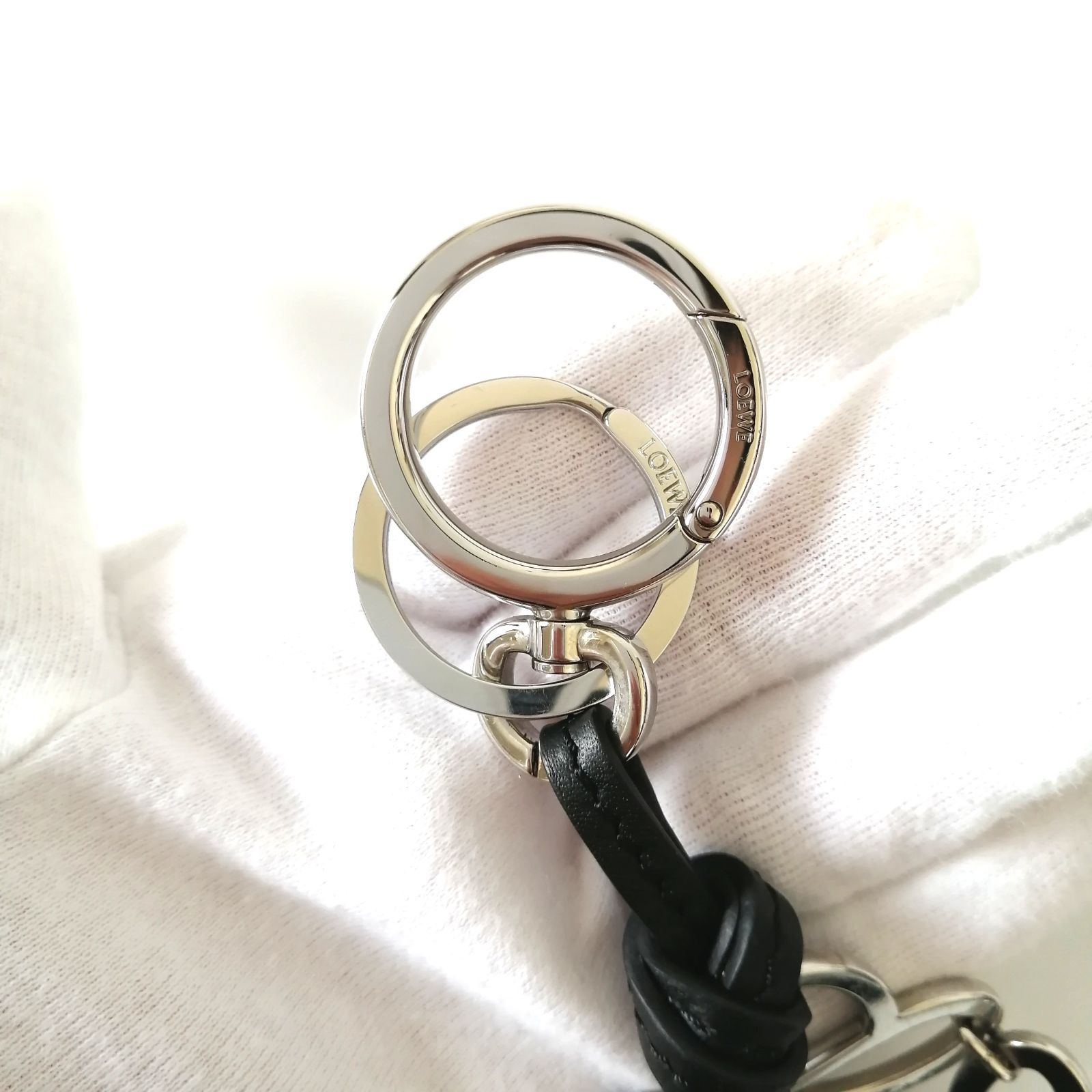 美品 ロエベ LOEWE バッグチャーム キーリング キーホルダー 