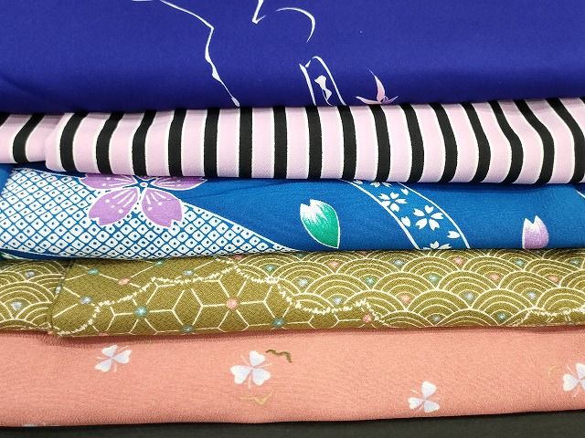 平和屋本店■着物 小紋 単衣 まとめて 20点 蝶 花柄 手描き 洗える着物 和服 ハンドメイド リメイク 生地 未使用品あり se4108 平和屋本店□着物 小紋 単衣 まとめて 20点 蝶 花柄 手描き 洗える着物