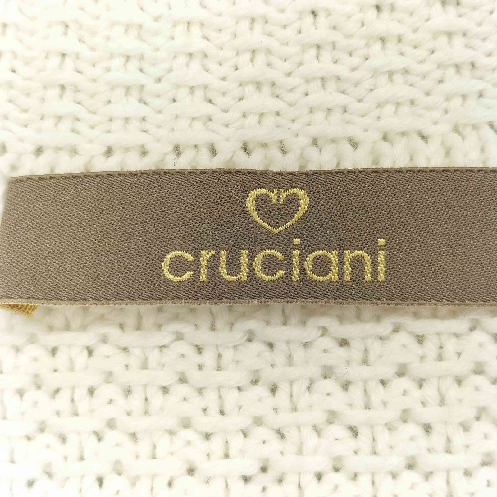 Cruciani ニット ジャケット テーラード ウール イタリヤ製 白 美品 クルチアーニ Cruciani ニットテーラードジャケット レディース 表記無