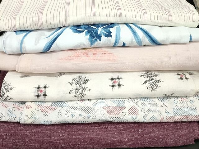 平和屋着物＊夏物　小紋　絽　萩文　洗える着物　AABE4794jd 平和屋本店□夏物 小紋 絽 紗 洗える着物 まとめて20点 花柄 楽器 暈し