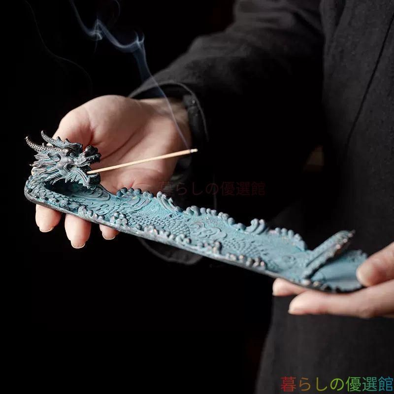 【上品】青銅製 龍香挿し 香炉 香託 香道具 茶道具 工芸品 美術品 置物zw427