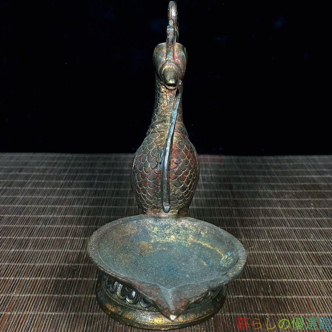 銅器 鳳凰油灯 家庭装飾 工芸品 美術品 置物 上品】銅製 鳳凰油灯 インテリア装飾 工芸品 美術品 置物zw427 - メルカリ