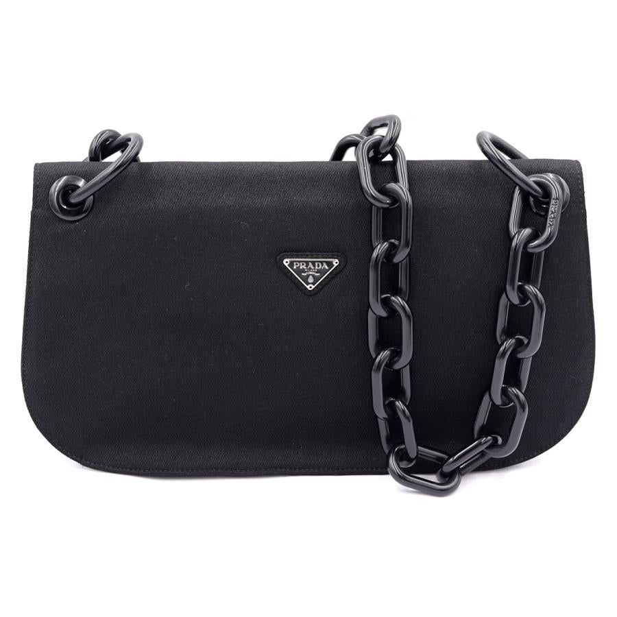 PRADA プラダ/パンチングチェーンショルダー/ブラック/117/Aランク/69【中古】 PRADA（プラダ） プラダ/パンチングチェーンショルダー/ブラック/117/A