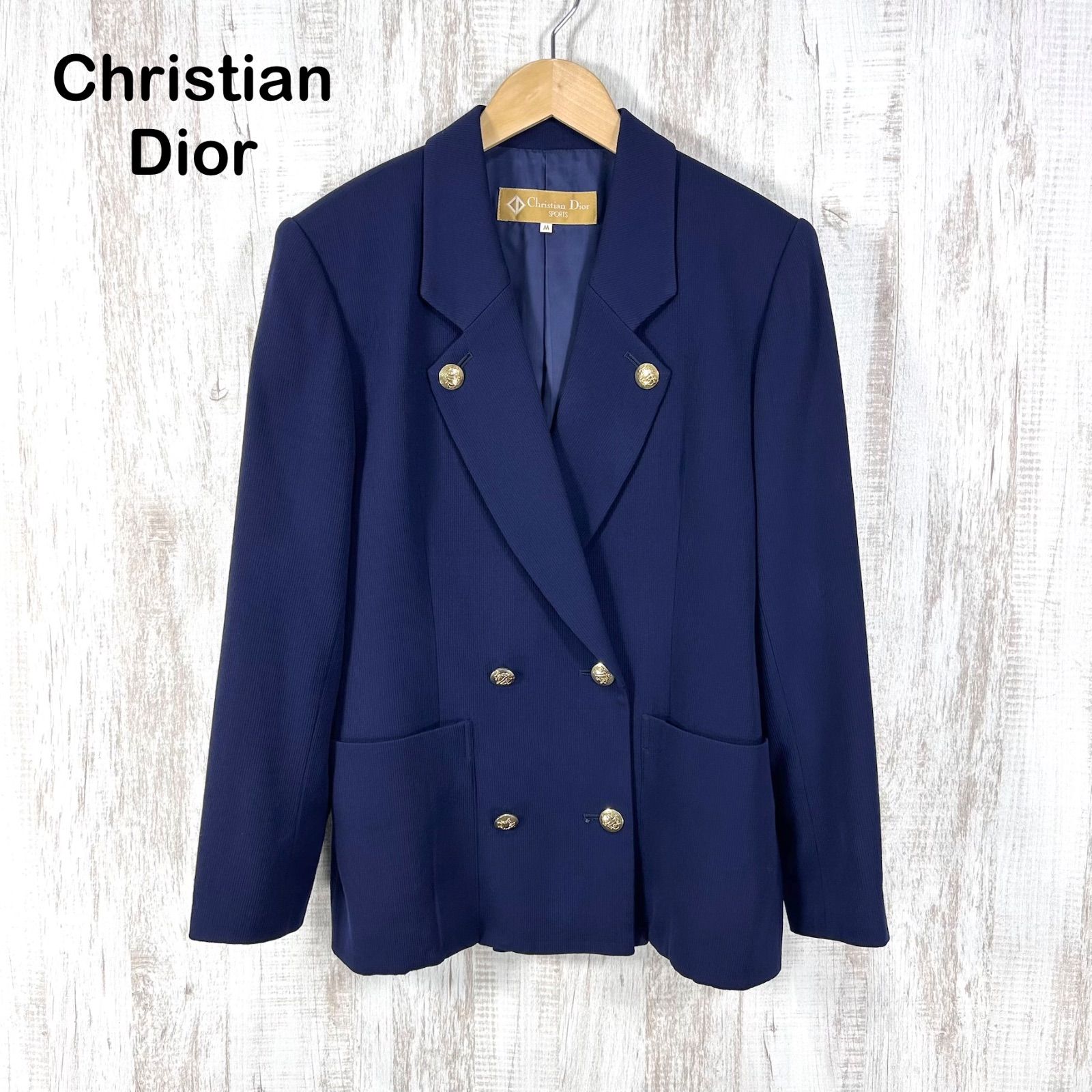 美品 90s Christian Dior クリスチャンディオール 金ボタン ウール 