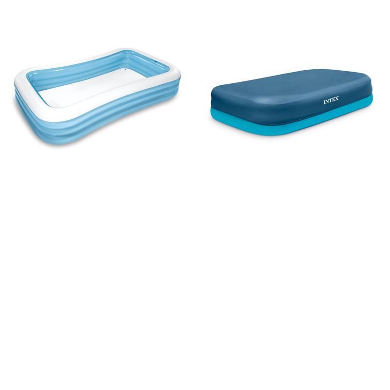 [INTEX(インテックス)] 【2点セッ】ファミリーセンタープール 300x180 + レクタングラープールカバー