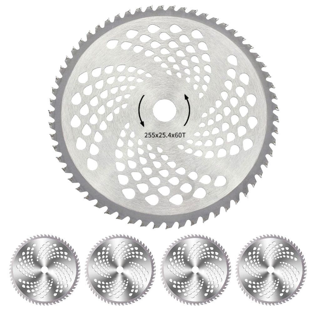 【新着商品】[PLEAVIT]草刈り機 チップソー 草刈り機の刃 替え刃 スチール 255mm 交換 用品 (5 刃数60p)