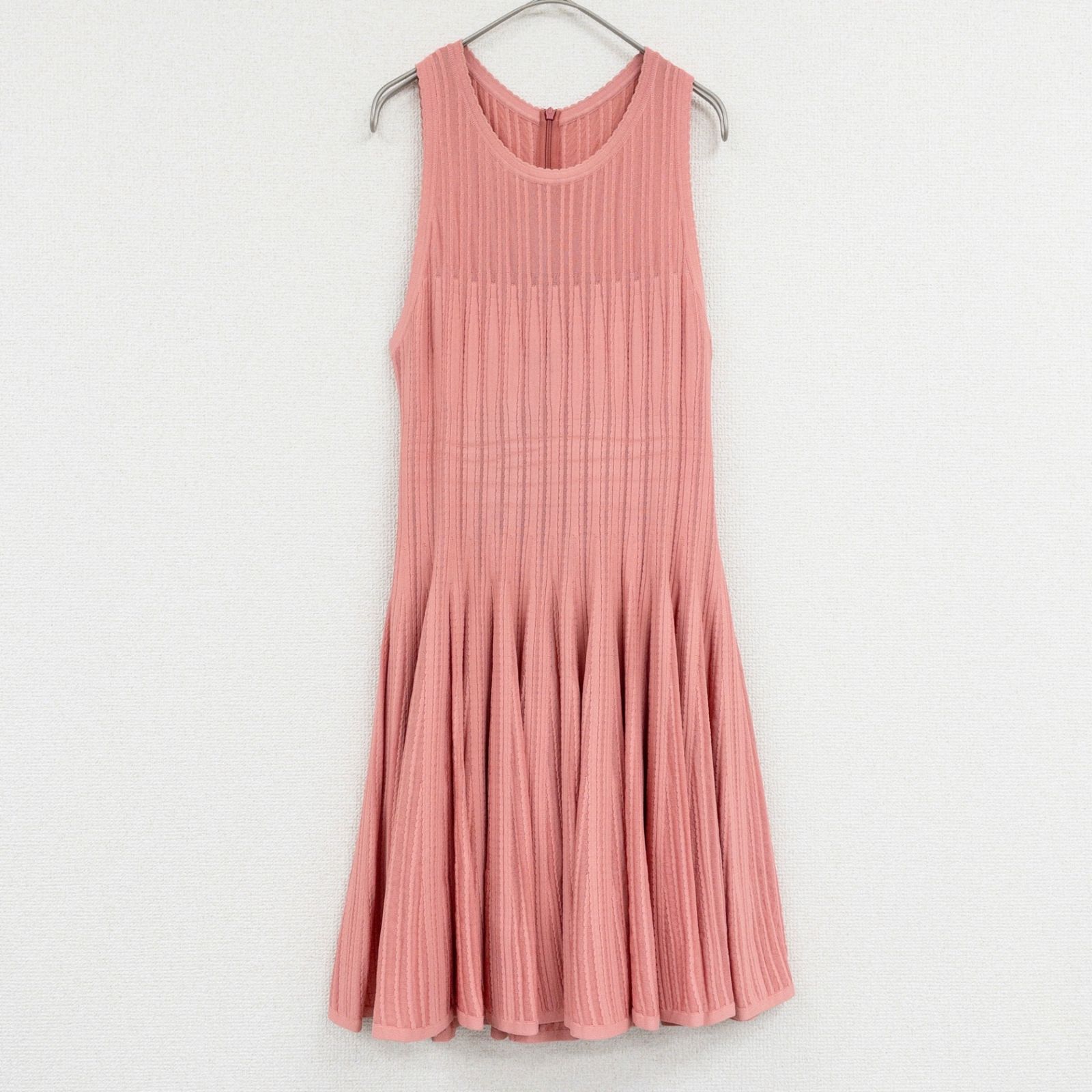 ALAIA アライア ニットワンピース フレア シルク レーヨン コーラル 