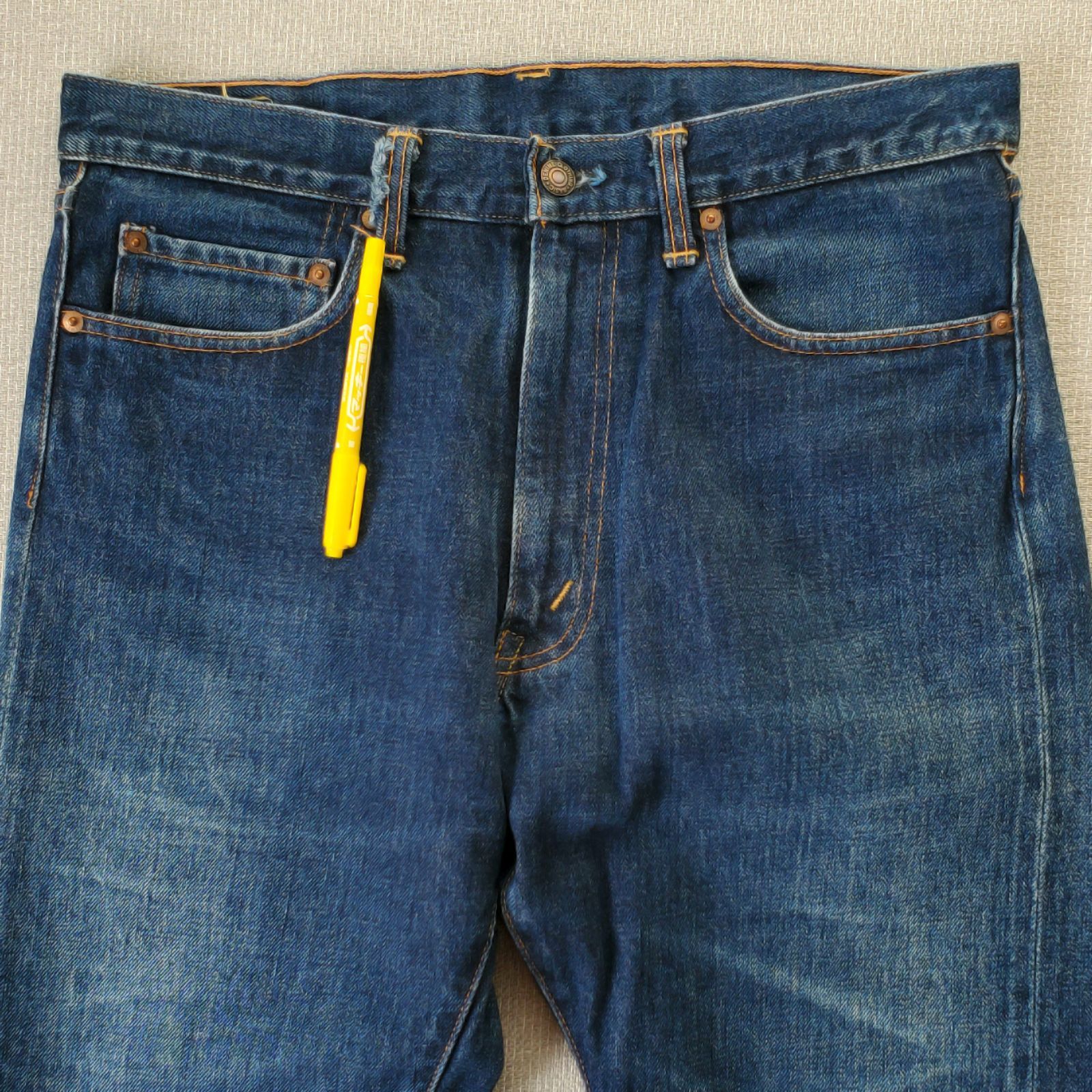 DENIME□色落ち良好 旧ドゥニーム 創設期 日本製 濃紺 セルヴィッチ 