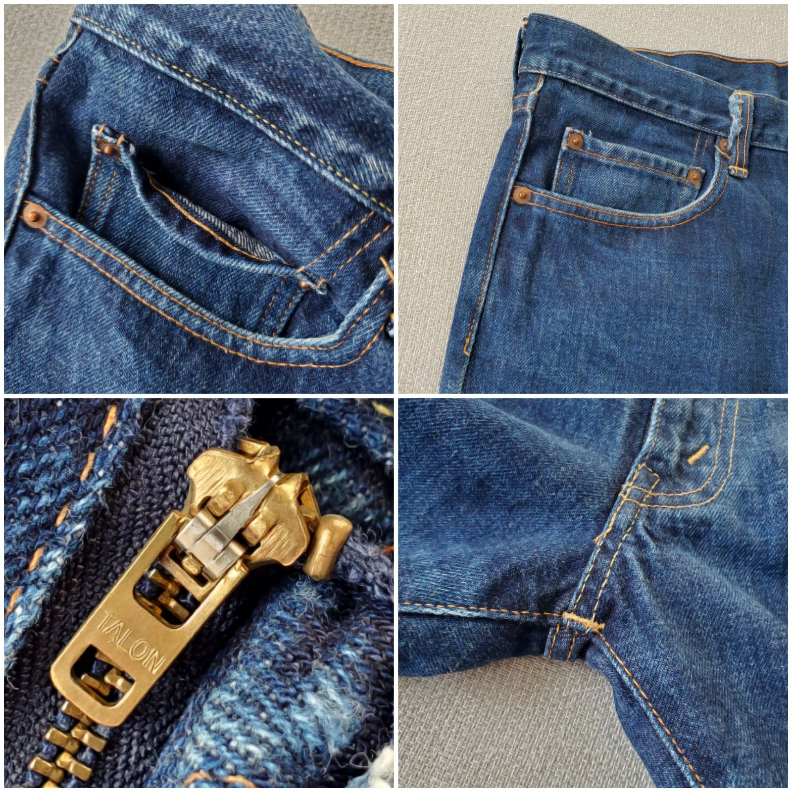 DENIME□色落ち良好 旧ドゥニーム 創設期 日本製 濃紺 セルヴィッチ 
