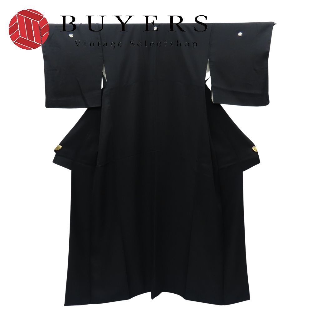 【中古】 喪服 正絹 ブラック 羽二重紋付 和装 呉服 和服 きもの レディース 女性
