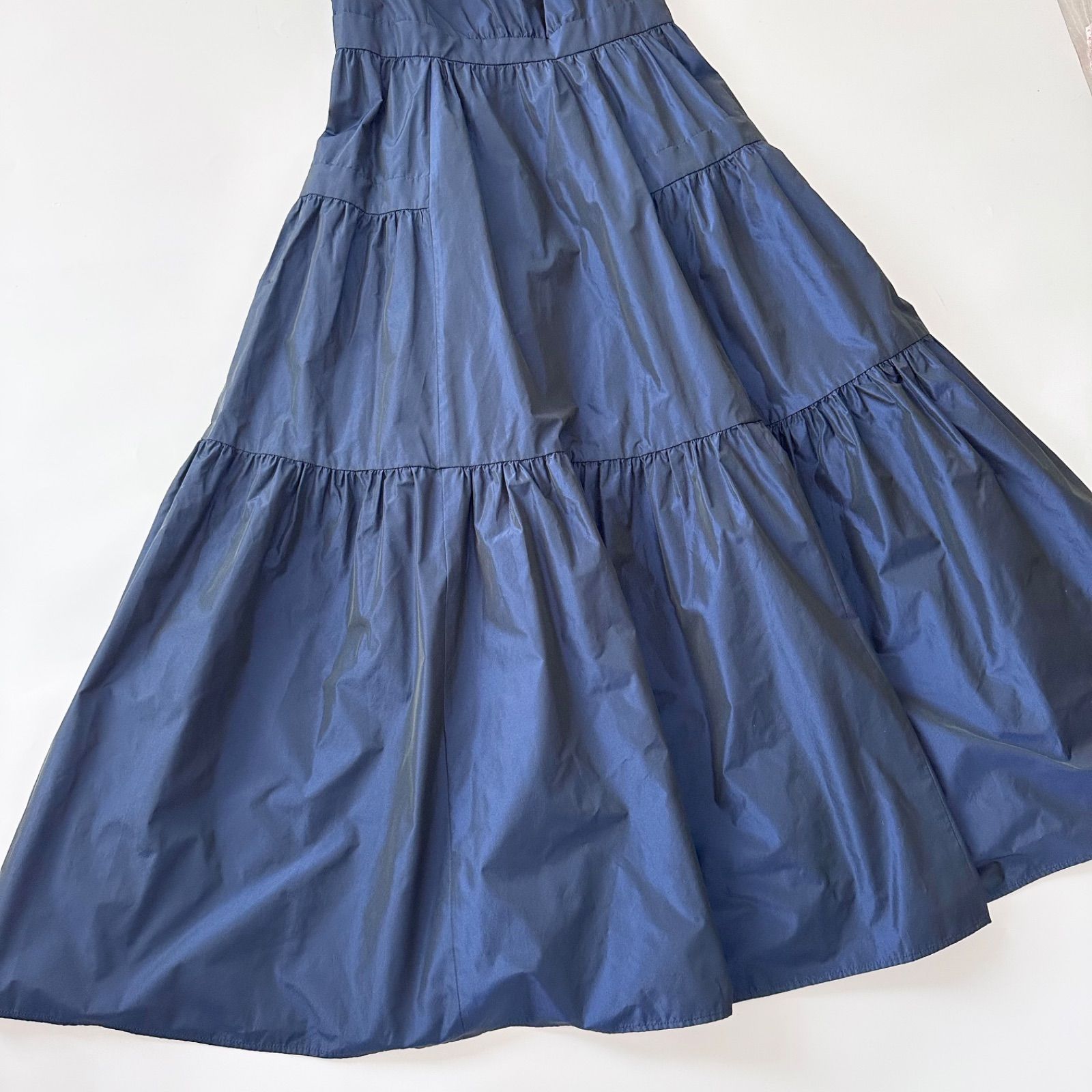 アナイ ANAYI 美品 シャンブレー タフタ ティアード ワンピース