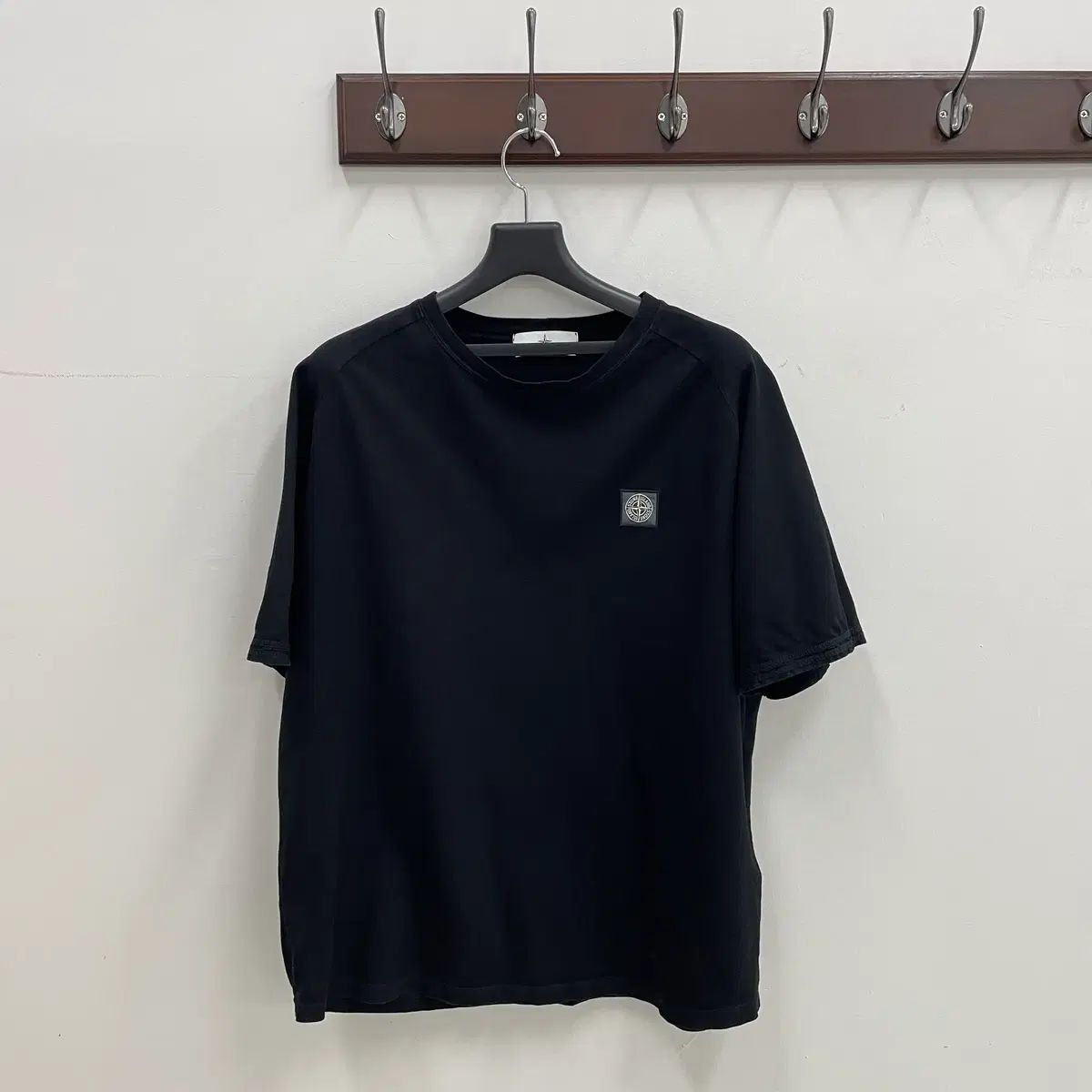 STONE ISLAND XL ワッペン パッチ ブラック コットン 半袖 ジャージ T 