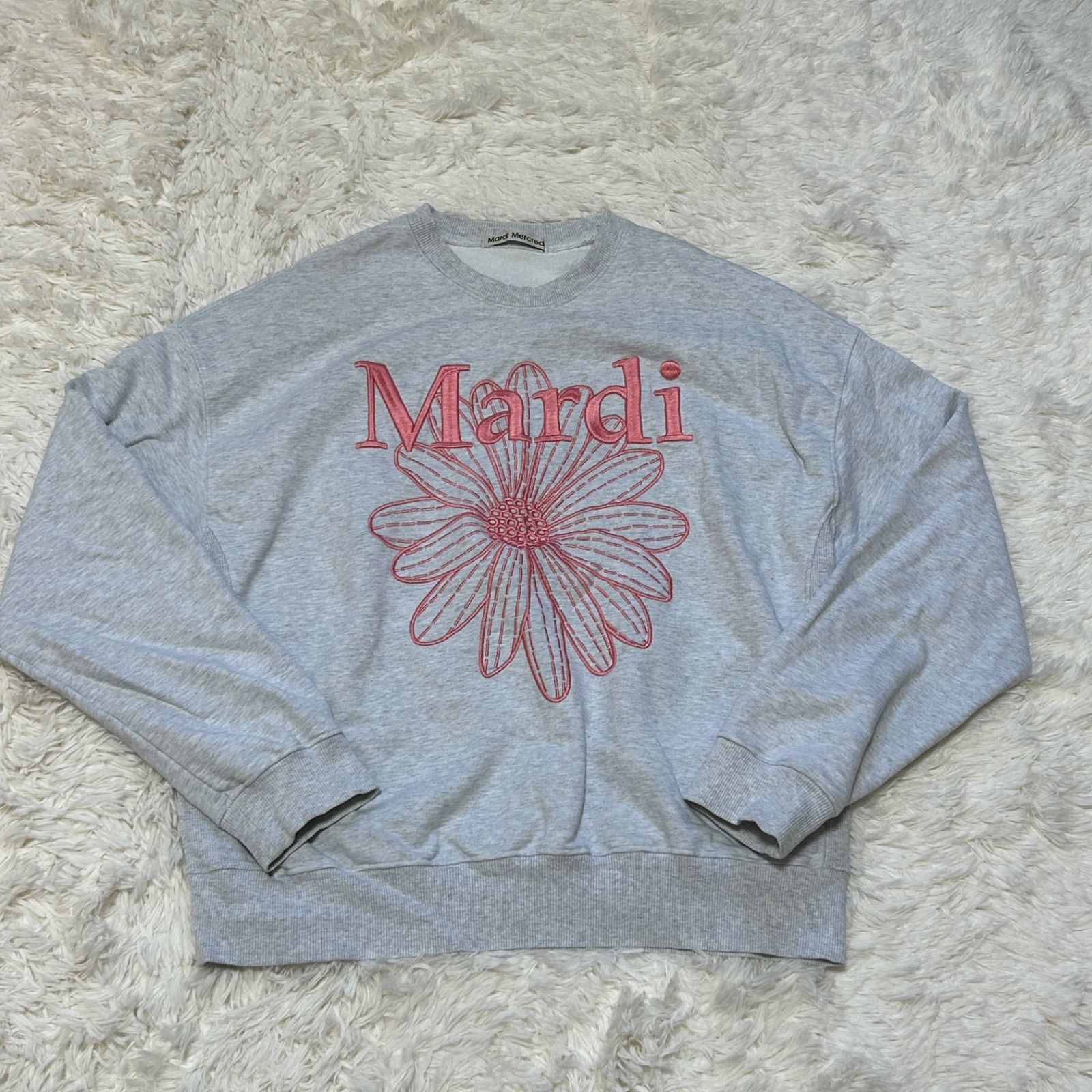 古着 Mardi Mercredi マルディメクルディ グレー 刺繍ロゴ スウェット 