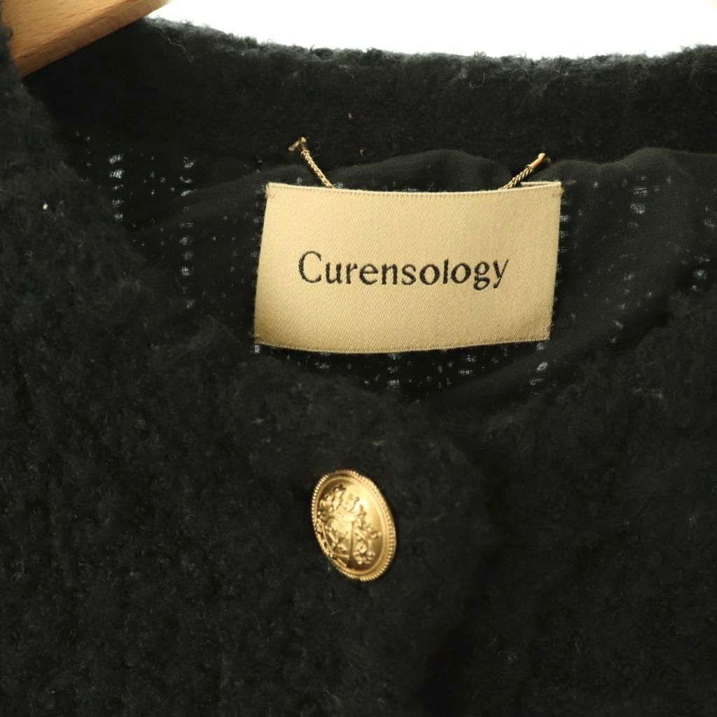 カレンソロジー Curensology ツイードニットジャケット ノーカラー 金