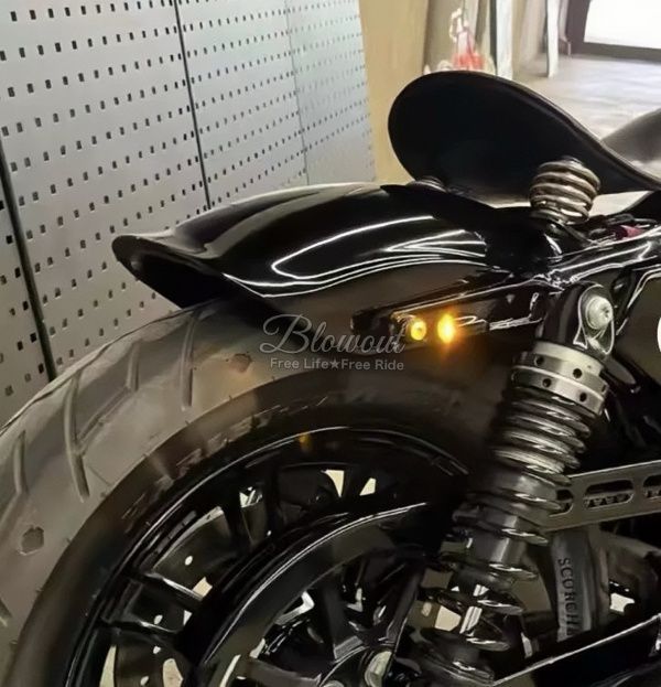 スポーツスター スチールリブ リアフェンダー フェンダーサポート リアショートフェンダー ストラットカバー付き Harley Sportster Iron XL883 XL1200 48