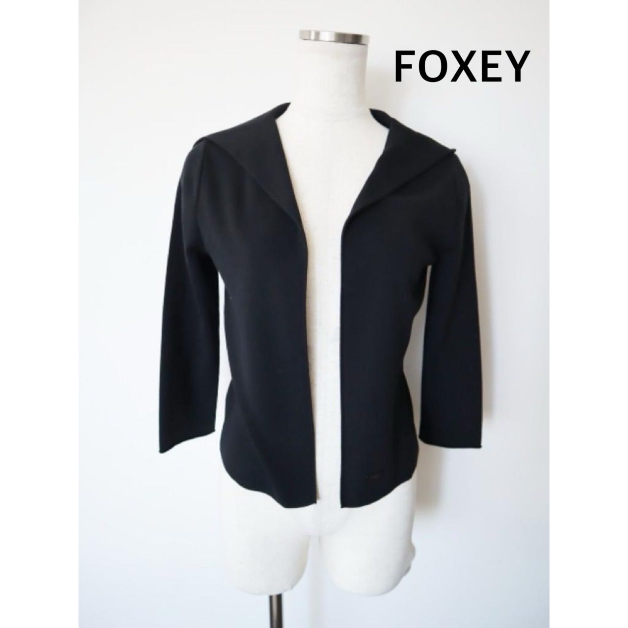 美品✨5.7万 FOXEY カーディガンリラックスフーディ サイズ40 ブラック ブランド別 FOXEY フォクシー カーディガン レディース ブラック 黒
