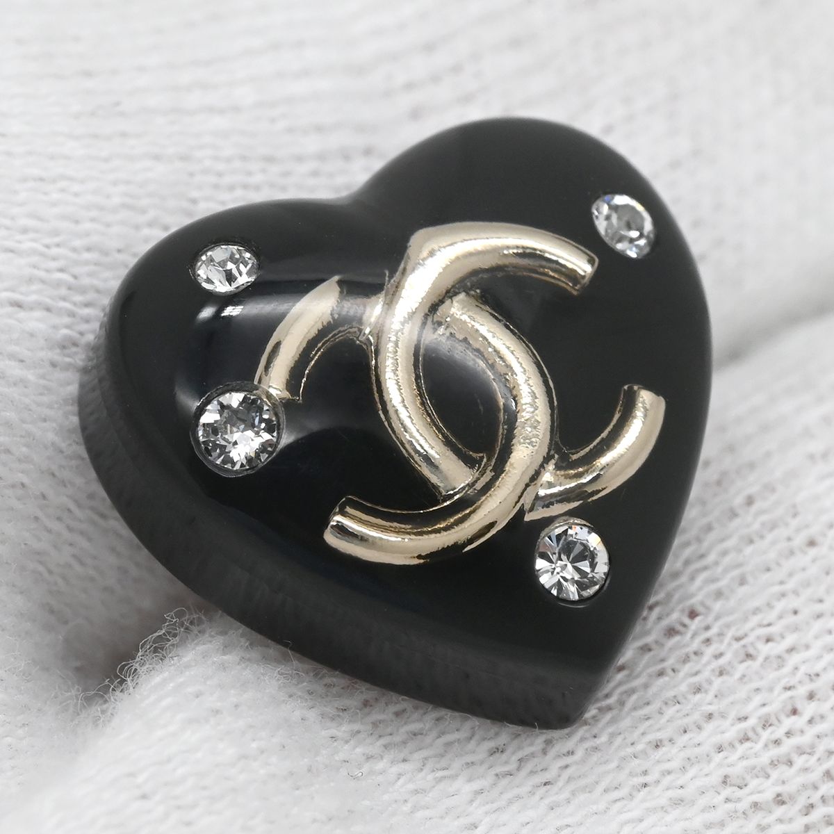 シャネル CHANEL ピアス ココマーク ハート GP ラインストーン レジン