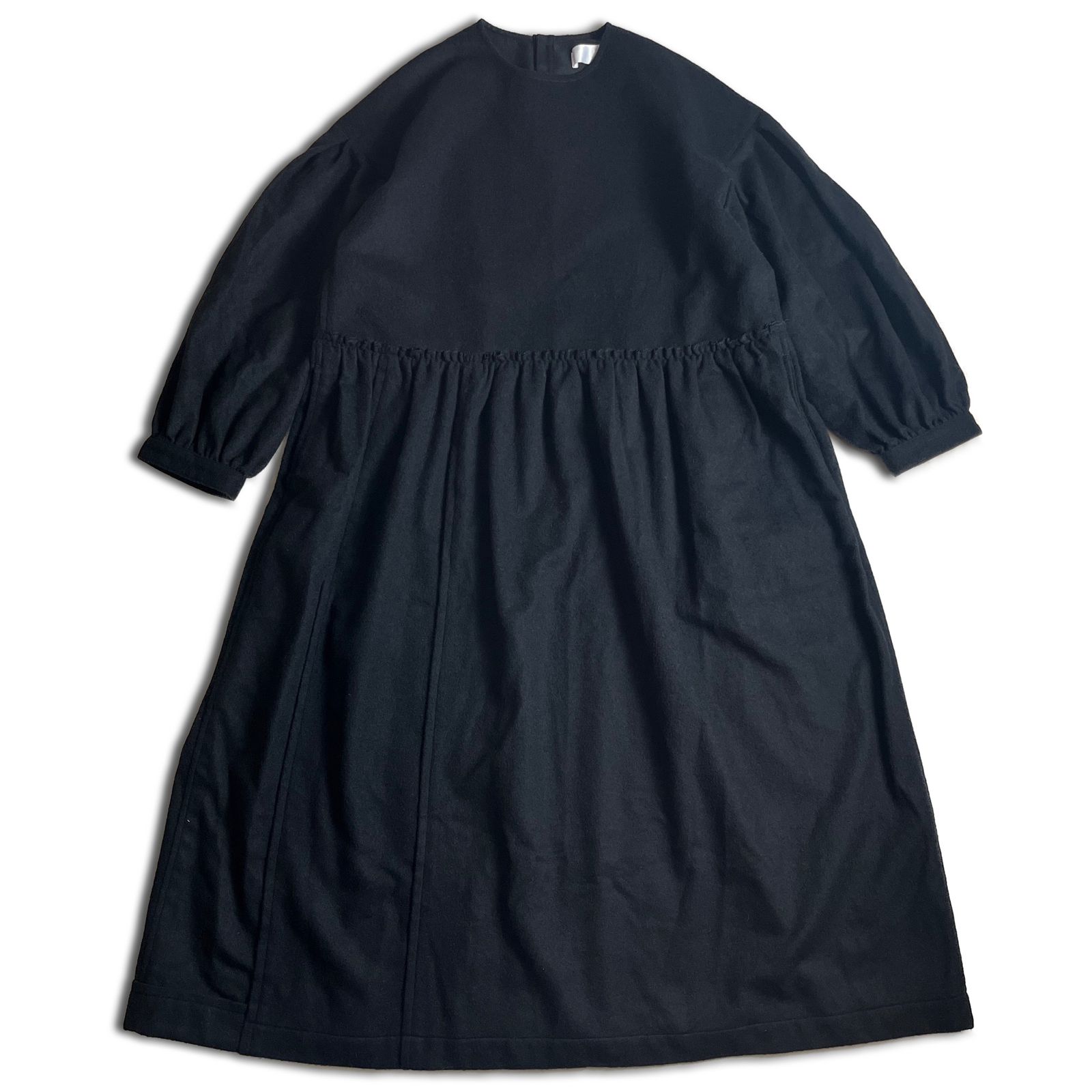 【22AW】tao COMME des GARCONS ウールワンピース フレアスカート M ブラック タオコムデギャルソン 2000000024530