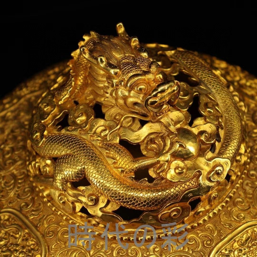 中国古美術 香炉型オブジェ 銅製 細密彫刻 文房インテリア 置物 工芸品 R06040507