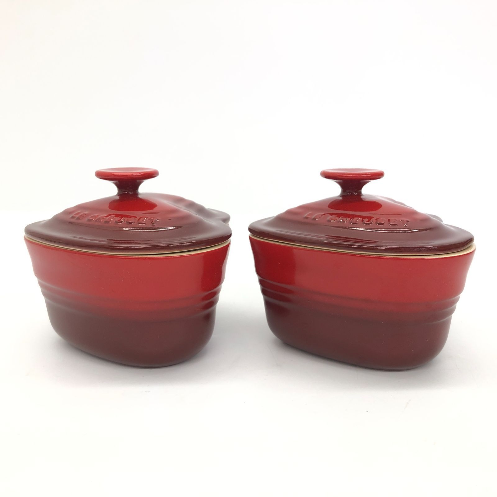 Le Creuset ル・クルーゼ ハート型 食器 ラムカン・ダムール フタ付き 