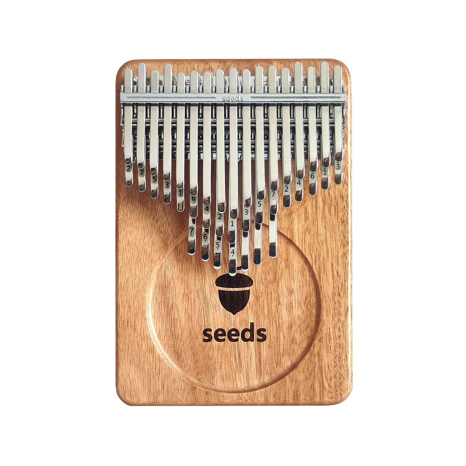 【特価商品】seeds カリンバ 41キー 軽量 親指ピアノ 初心者セット （3段式で 半音付き Okoume）