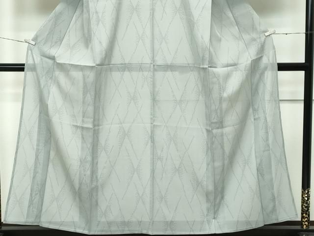 平和屋本店＊極上　夏物　結城紬　夏結城　80亀甲　菱　鼠色地　逸品　CZAA2665s5 平和屋本店＊極上 夏物 結城紬 夏結城 80亀甲 菱 鼠色地 逸品