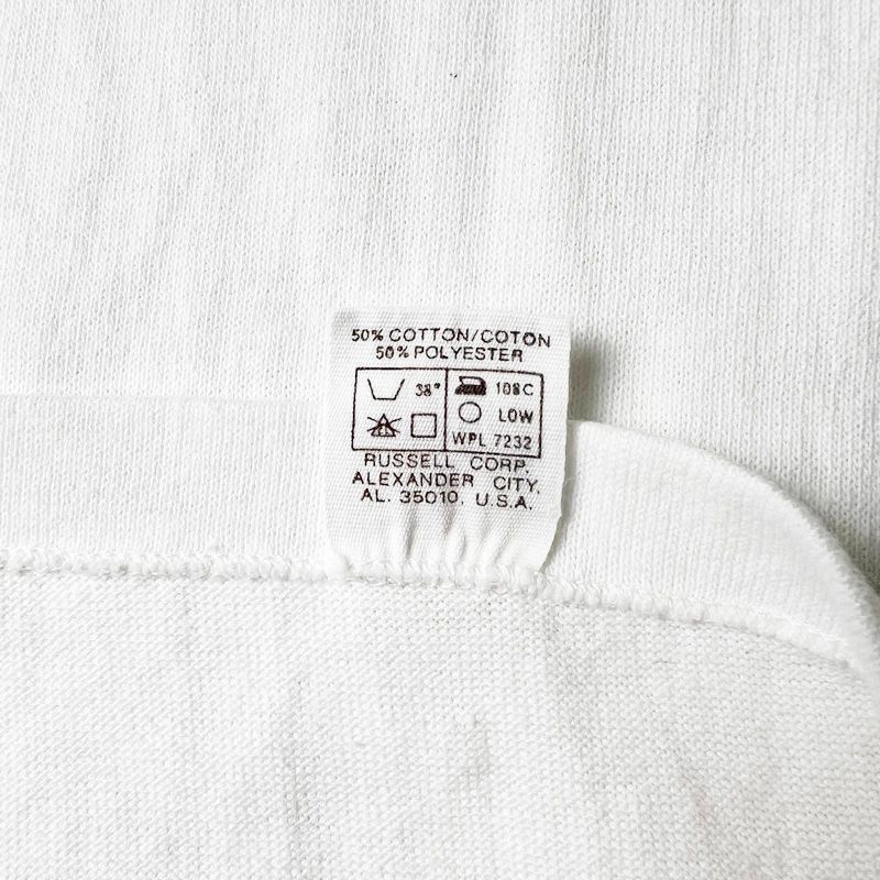 70s 80s 金タグ RUSSELL ナンバリング パッチ 刺繍 フットボール T