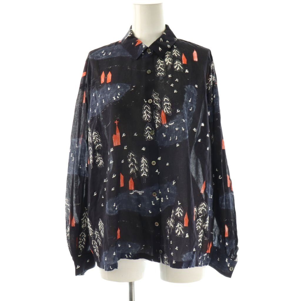 mina perhonen forest village 長袖シャツ 38 ミナペルホネン mina perhonen forest village シャツ 長袖 シアー 38
