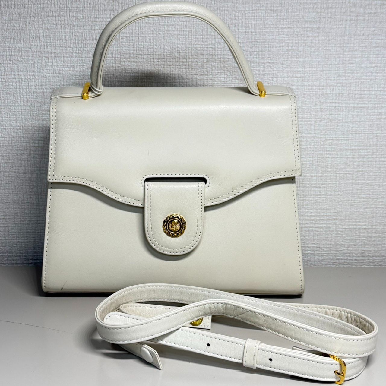 WB230 HANAE MORI ハナエモリ 森英恵 レザー ワンハンドル 2wayバッグ 