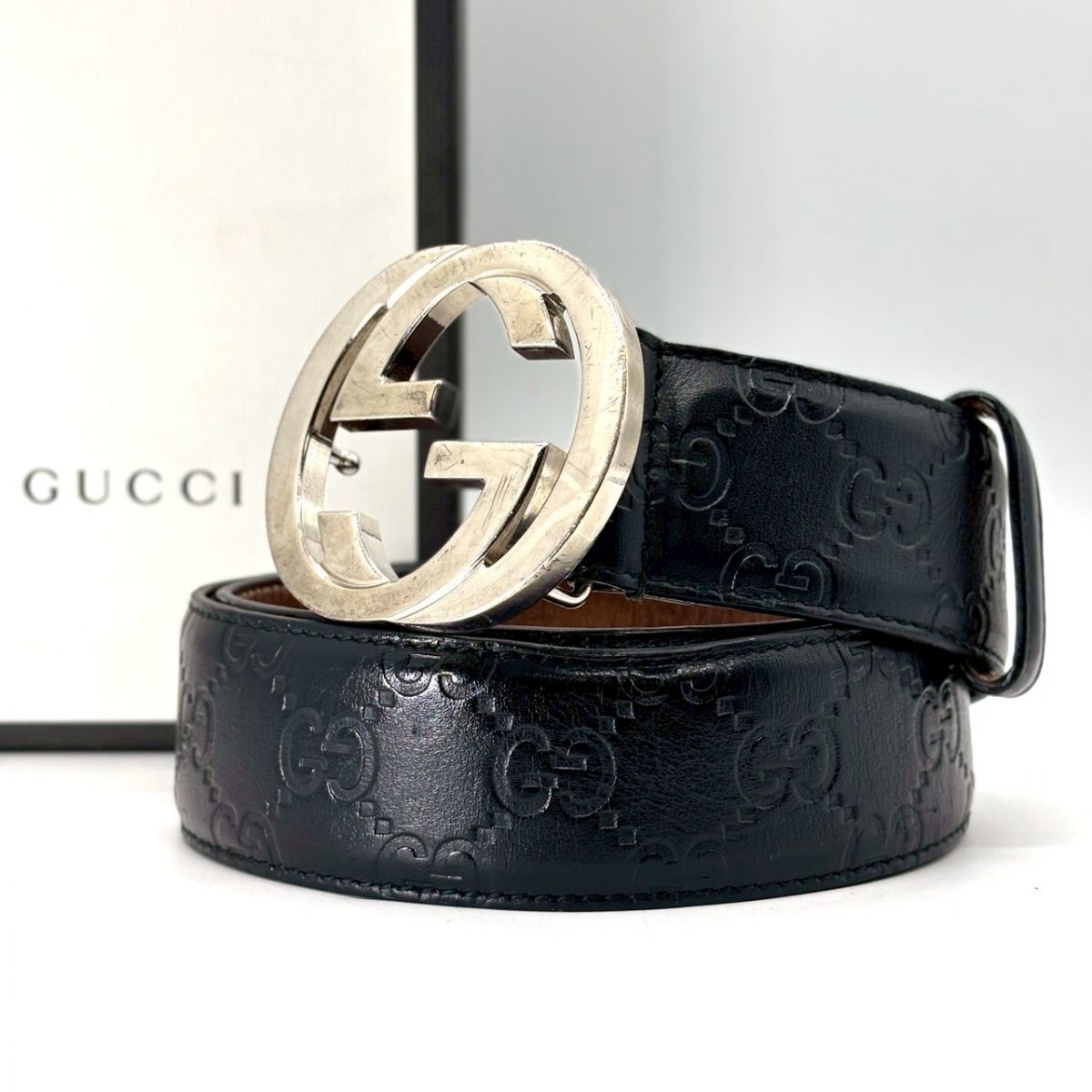 無骨に、品を通す】 GUCCI インターロッキング ベルト グッチシマ 