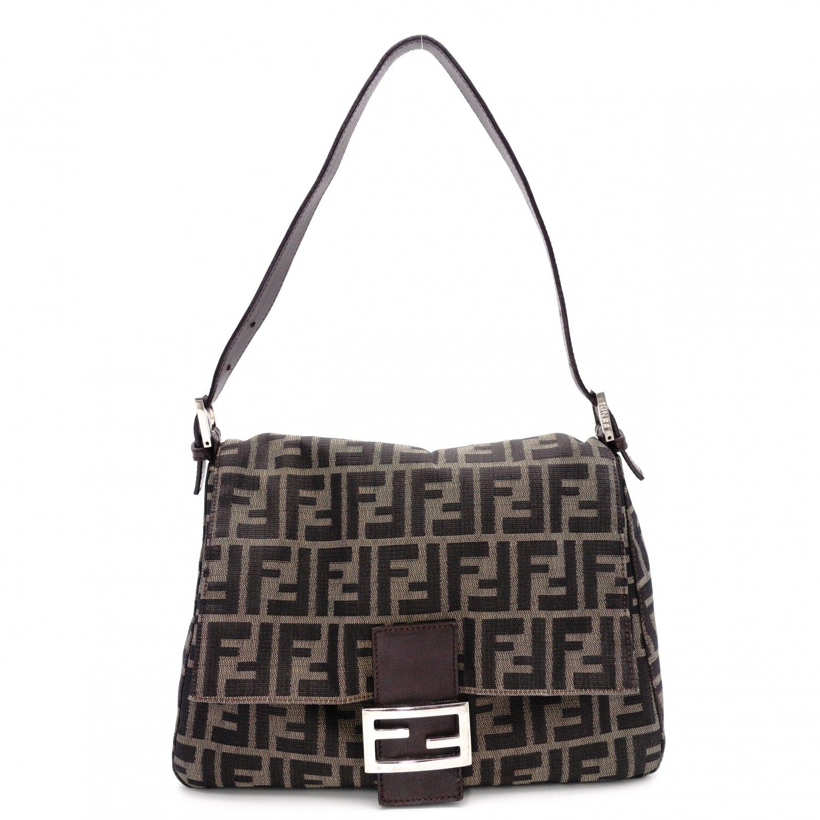 FENDI フェンディ マンマバケット ズッカ ショルダーバッグ キャンバス 