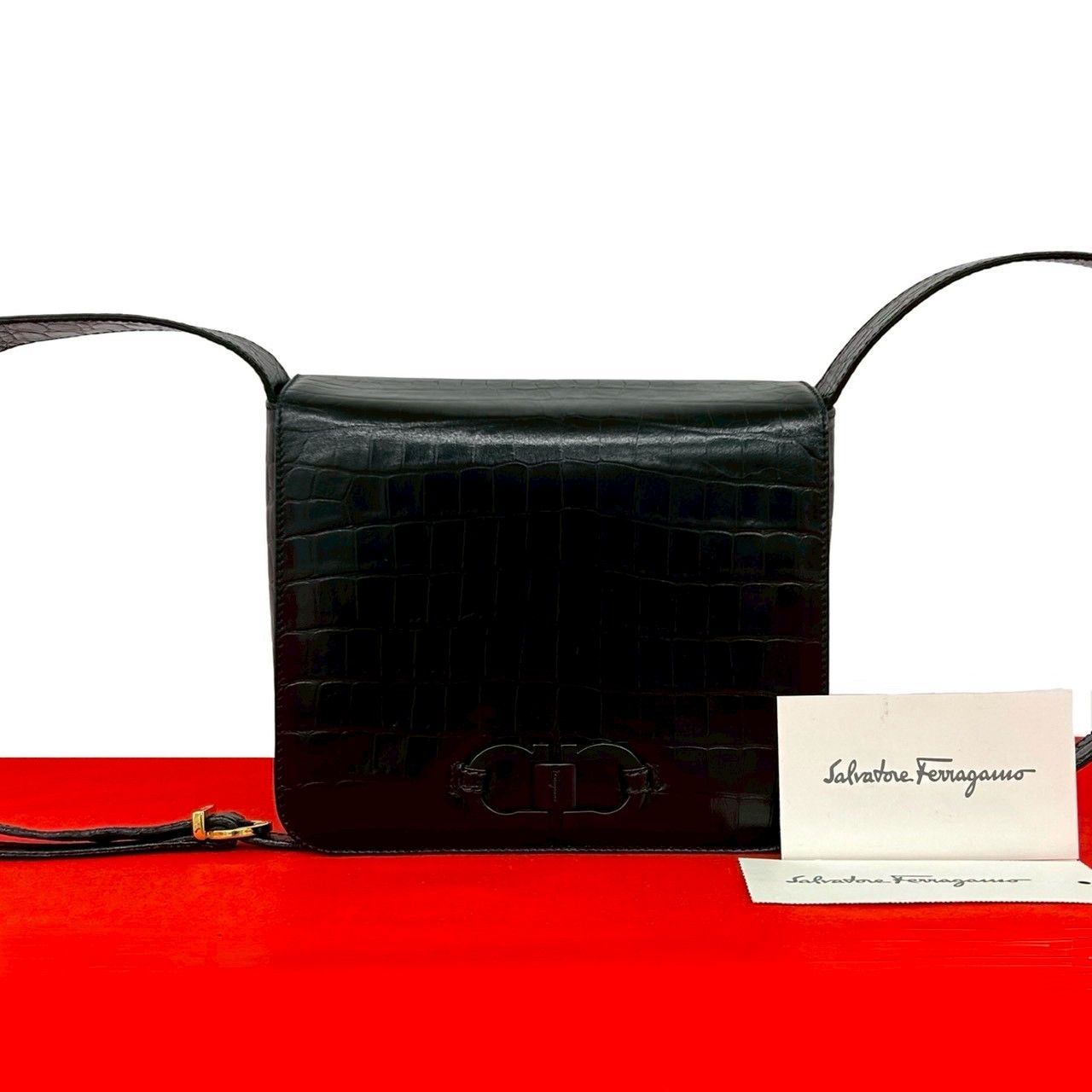 極 美品 Salvatore Ferragamo サルヴァトーレフェラガモ ガンチーニ 