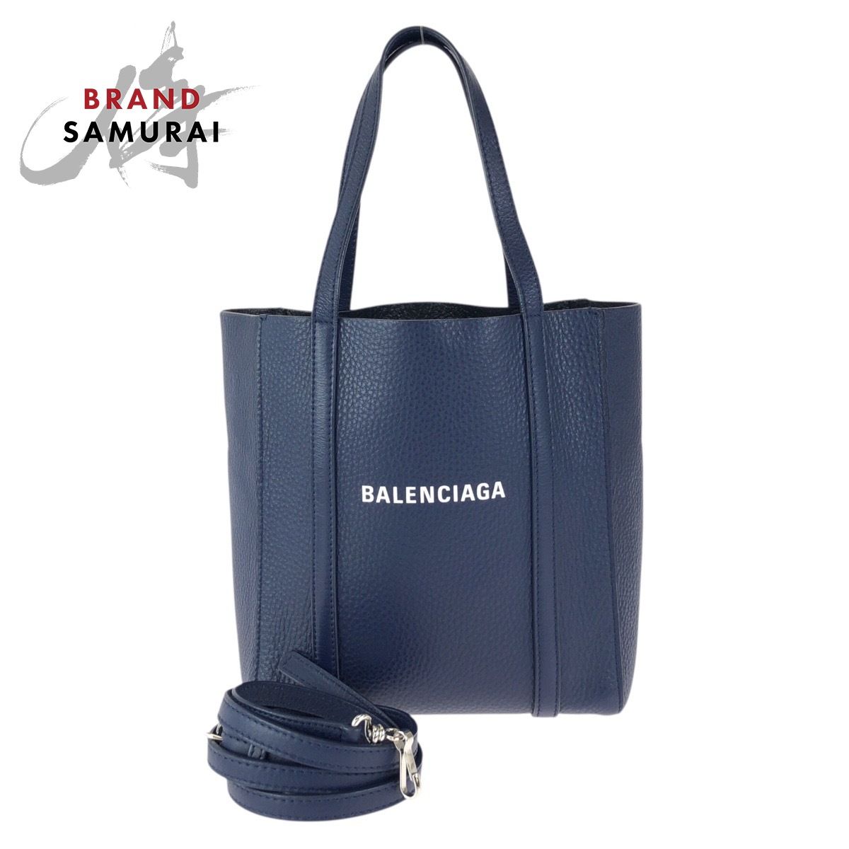 美品 BALENCIAGA バレンシアガ エブリデイ XXS 2way ネイビー シルバー