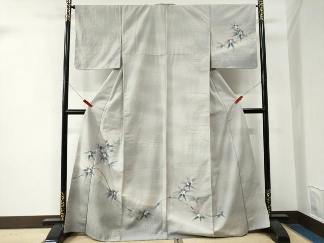 平和屋着物●訪問着　紬地　手描き　枝花文　正絹　逸品　未使用　CABE2834yc 平和屋着物○訪問着 紬地 手描き 枝花文 正絹 逸品 未使用 CABE2834yc