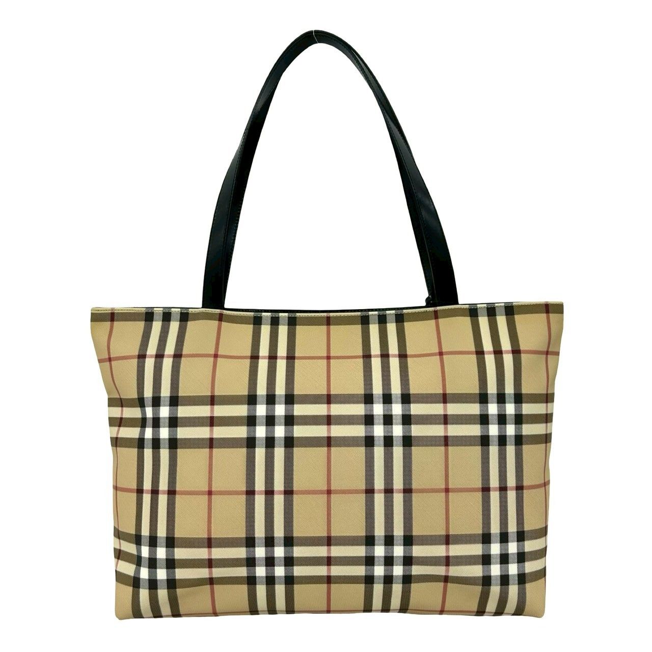極 美品 BURBERRY バーバリー ノバチェック 柄 レザー 本革 トート
