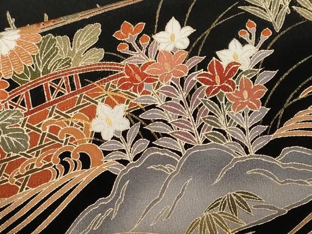 平和屋着物■豪華振袖　駒刺繍　松竹梅御所解文　暈し染め　金彩　正絹　逸品　CABF4245ev 平和屋着物□豪華振袖 駒刺繍 松竹梅御所解文 暈し染め 金彩 正絹 逸品
