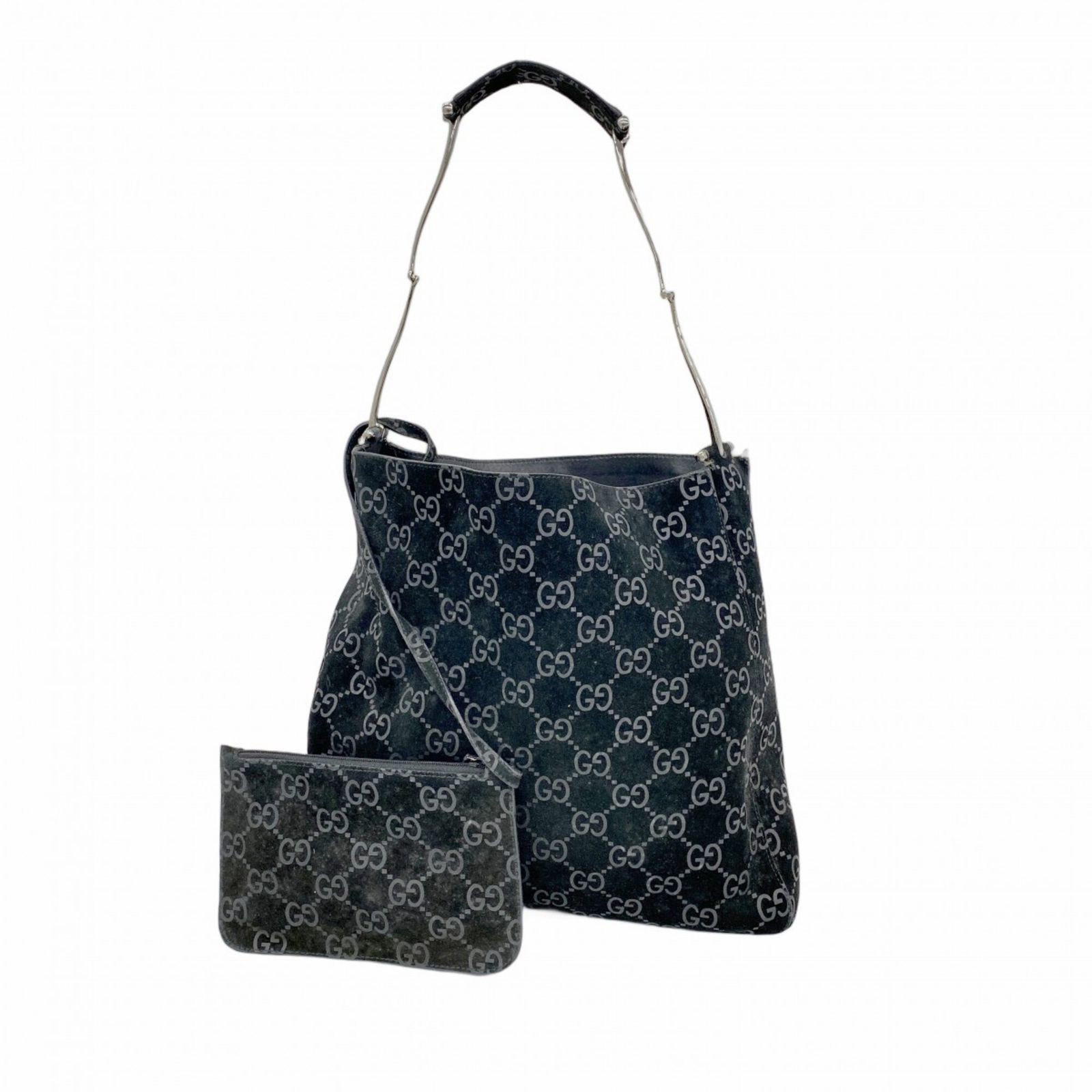 GUCCI グッチ ショルダーバッグ GG スウェード SS棒 レディース 001-3181 ブラウン グッチ(Gucci) グッチ ショルダーバッグ 001 3181 スウェード ブラック