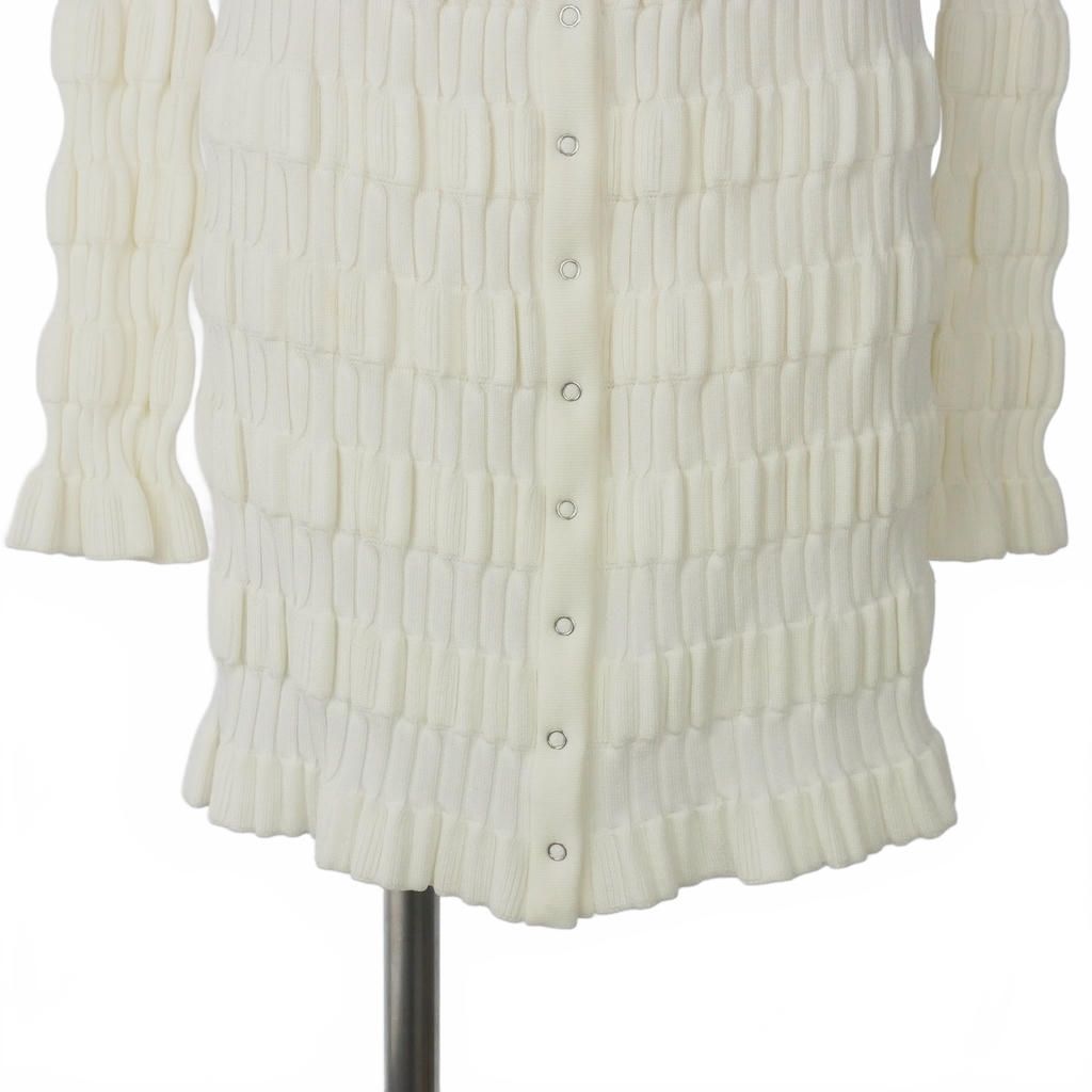フェティコ FETICO 23SS ニット カーディガン ワンピース 白 フェティコ FETICO 23SS STRIPE KNIT CARDIGAN ニット カーディガン