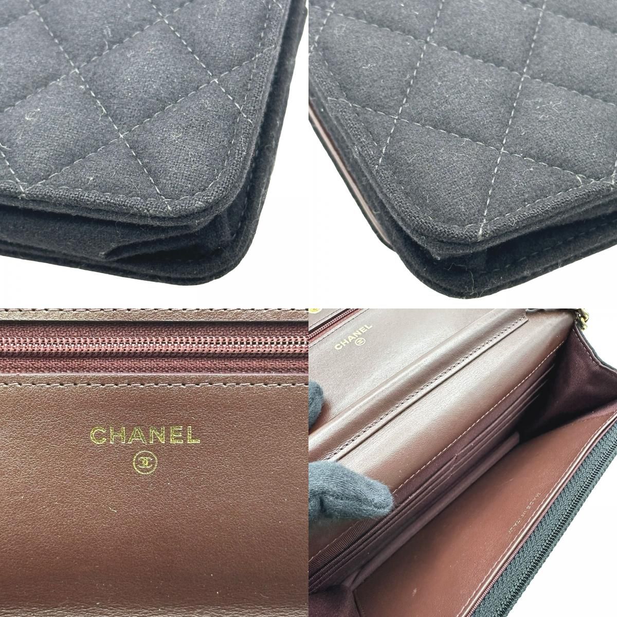 シャネル CHANEL マトラッセ チェーンウォレット A70334 26番台 ブラック ゴールド金具 コットン レディース ショルダーバッグ シャネル CHANEL マトラッセ チェーンウォレット A70334 26番台