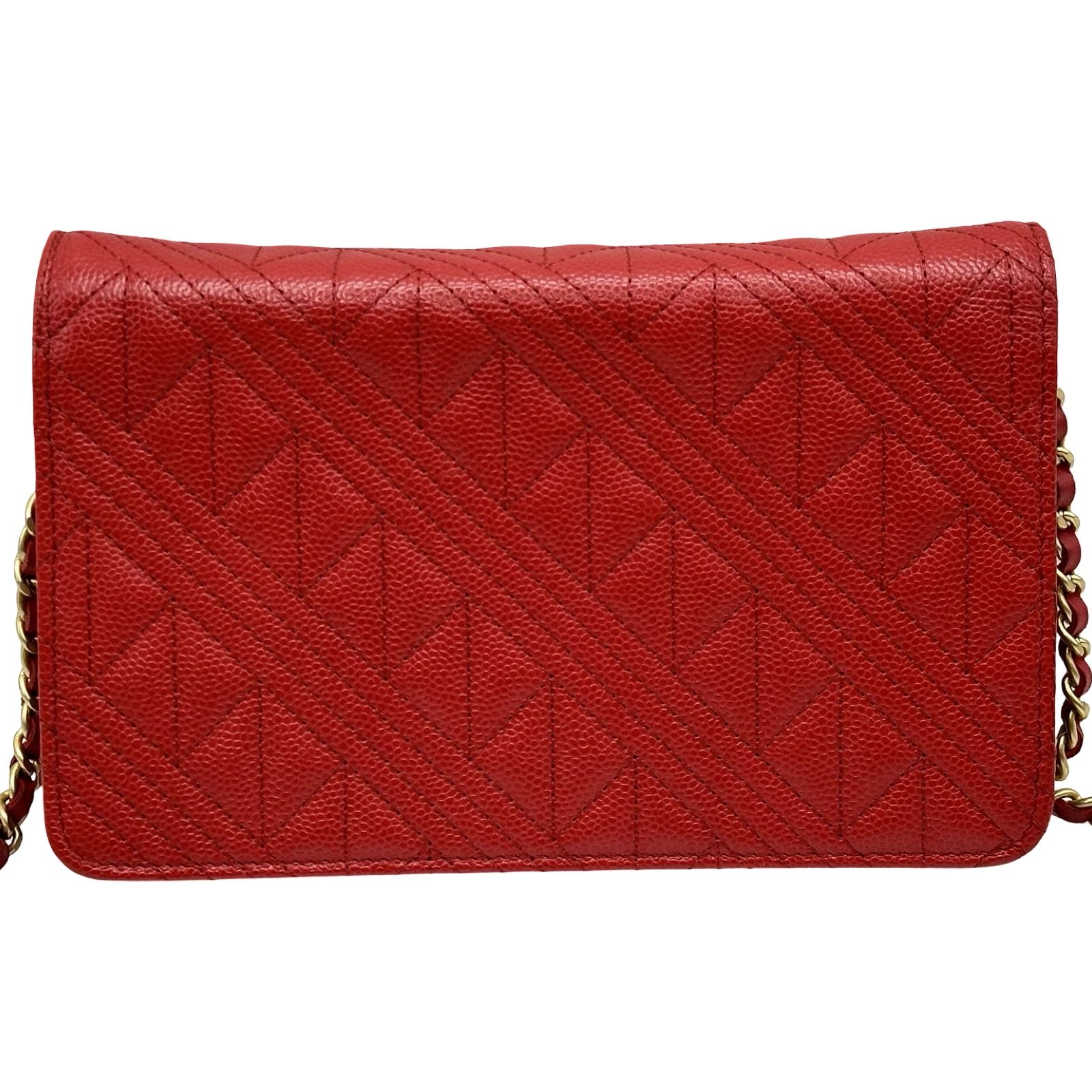 シャネル CHANEL ココマーク チェーンウォレット A70175 25番台 レッド ゴールド金具 キャビアスキン レディース ショルダーバッグ シャネル CHANEL ココマーク チェーンウォレット A70175 25番台 レッド