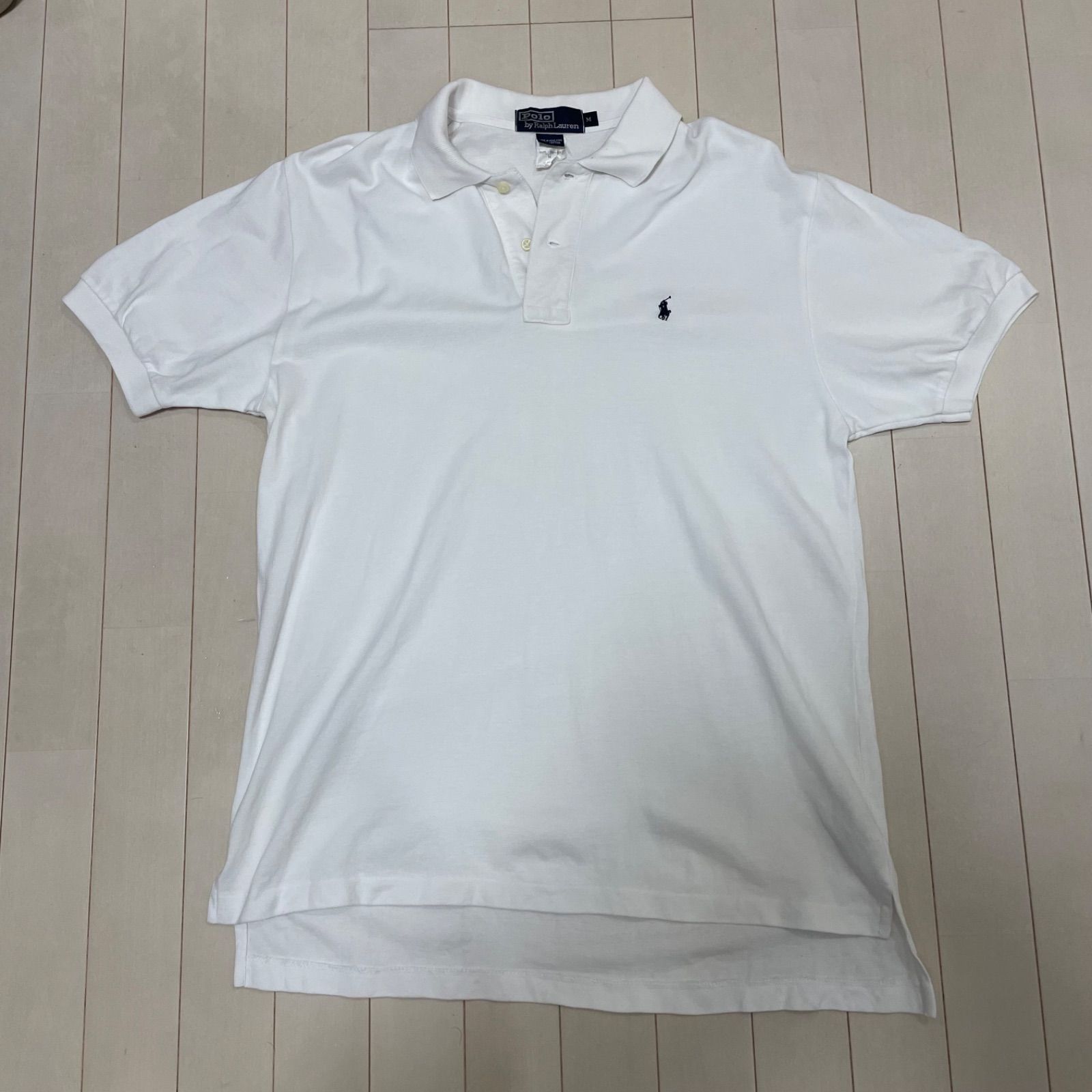 Polo by Ralph Lauren 刺繍　ポロシャツ　ホワイト　サイズM Polo Ralph Lauren ポロシャツ 白 Mサイズ メンズM〜L相当 コットン100