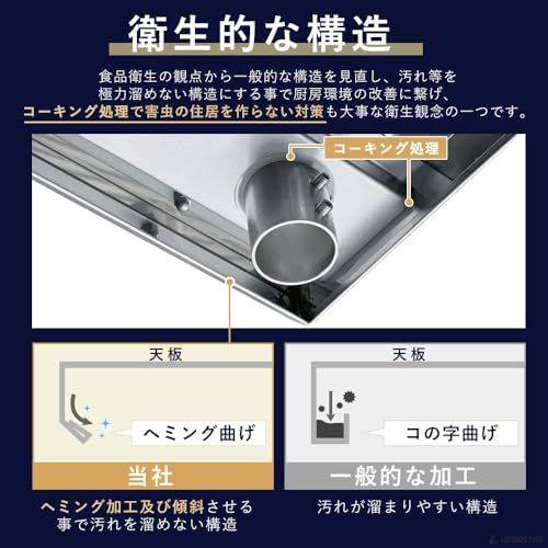 ステンレス 作業台 業務用 調理台 厨房 600×450×800 板厚1.2mmモデル 