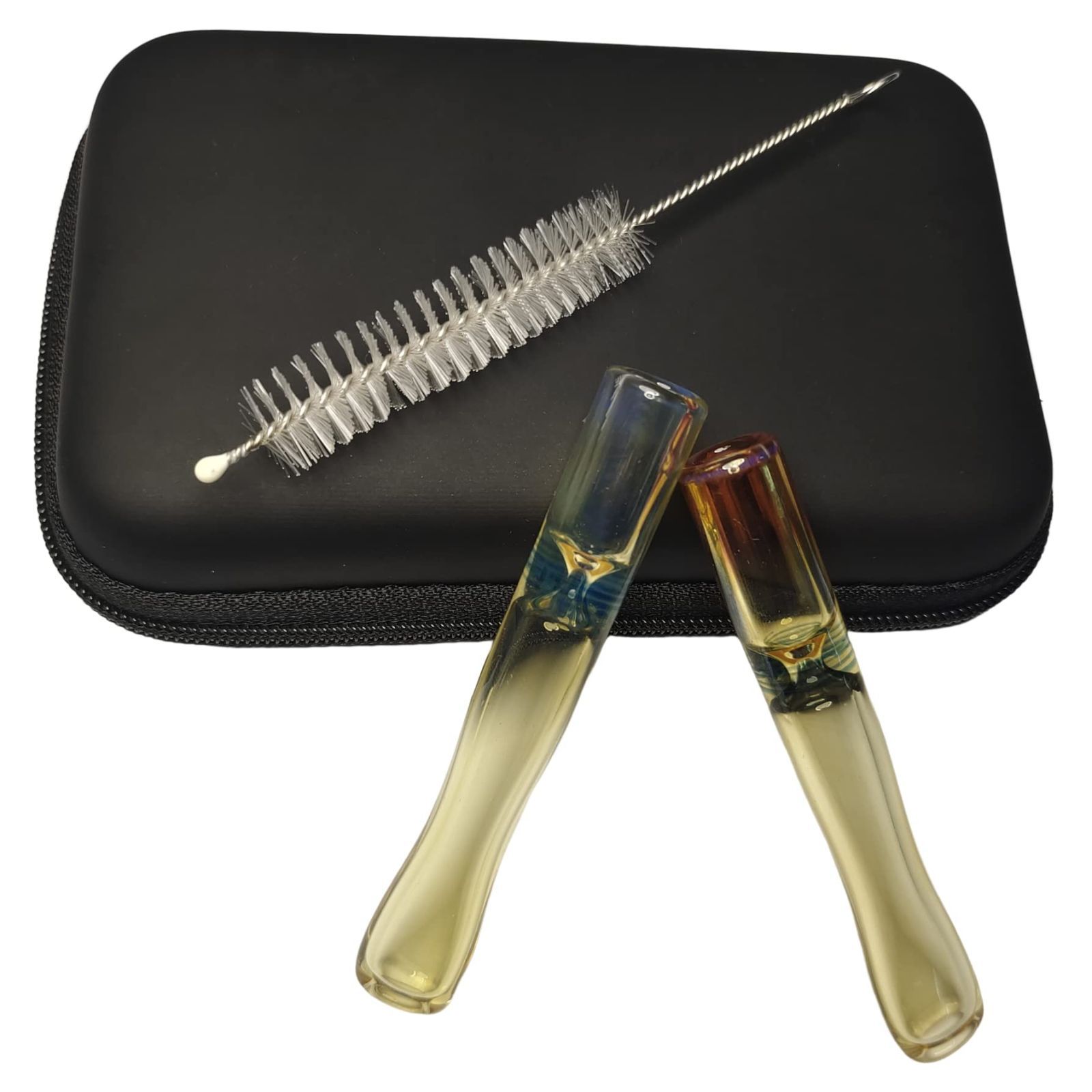 [Limited quantity] Fits a regular cigarette roll, cleaner brush, travel case box, and 2 smoking mouthpiece tubes? glass cigarette holder kit