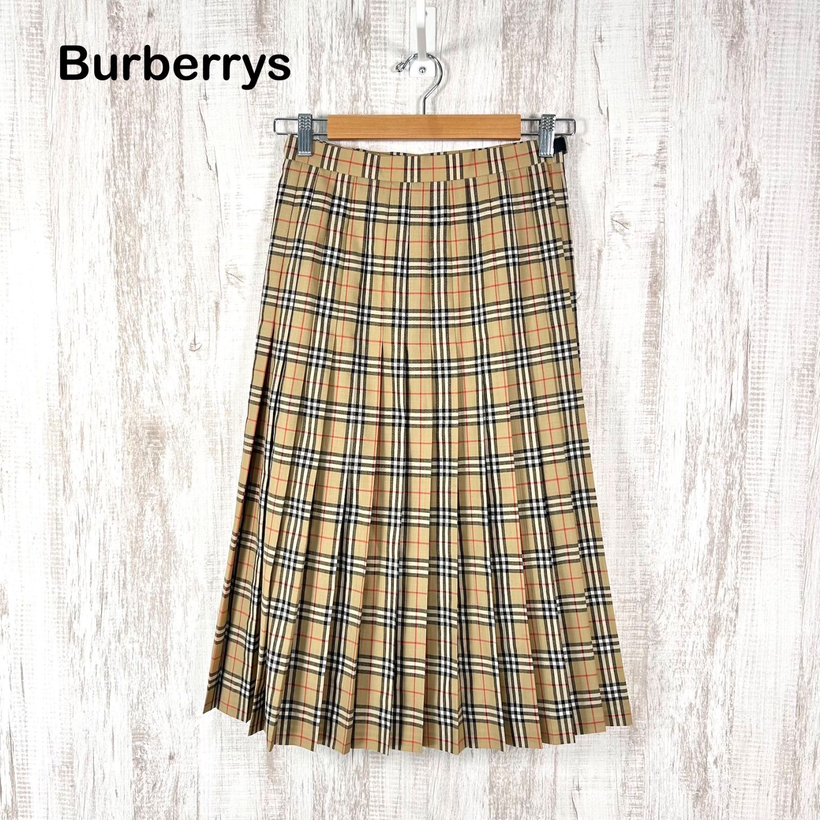 美品 BURBERRY巻き プリーツスカート ノバチェック ややミニ丈　40 L BURBERRY LONDON】ノバチェック プリーツ 巻きスカートバーバリー