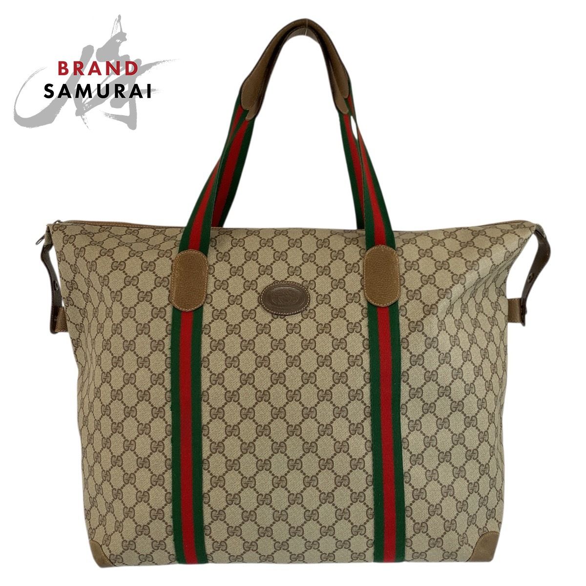 美品 GUCCI グッチ シェリーライン ベージュ ブラウン GGスプリーム