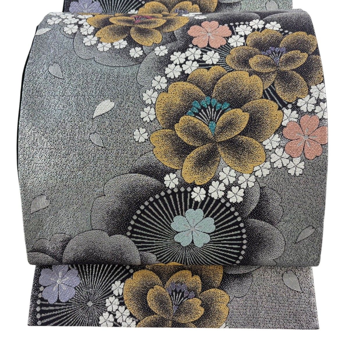 美品】 袋帯 秀品 振袖向き 桜 花びら 銀色 六通 正絹 【中古】 - メルカリ