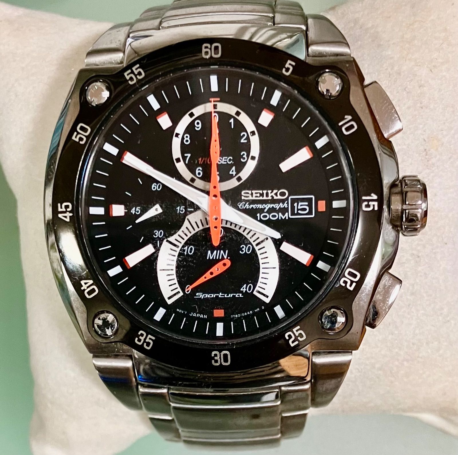 SEIKO セイコースポーチュラクロノグラフ7T82-0AA0クォーツメンズ 