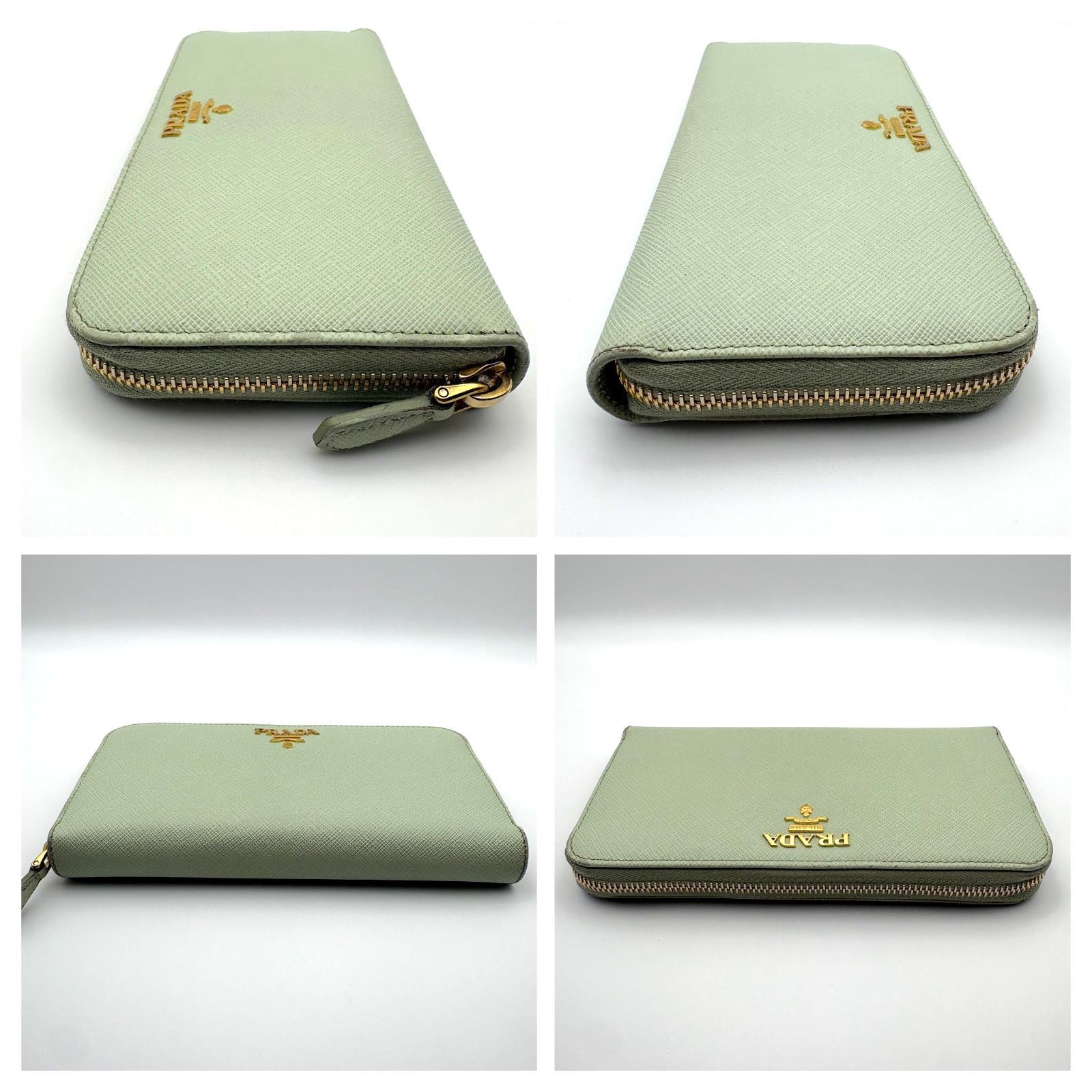 箱付／美品 】PRADA プラダ ラウンドジップ 長財布 サフィアーノレザー 
