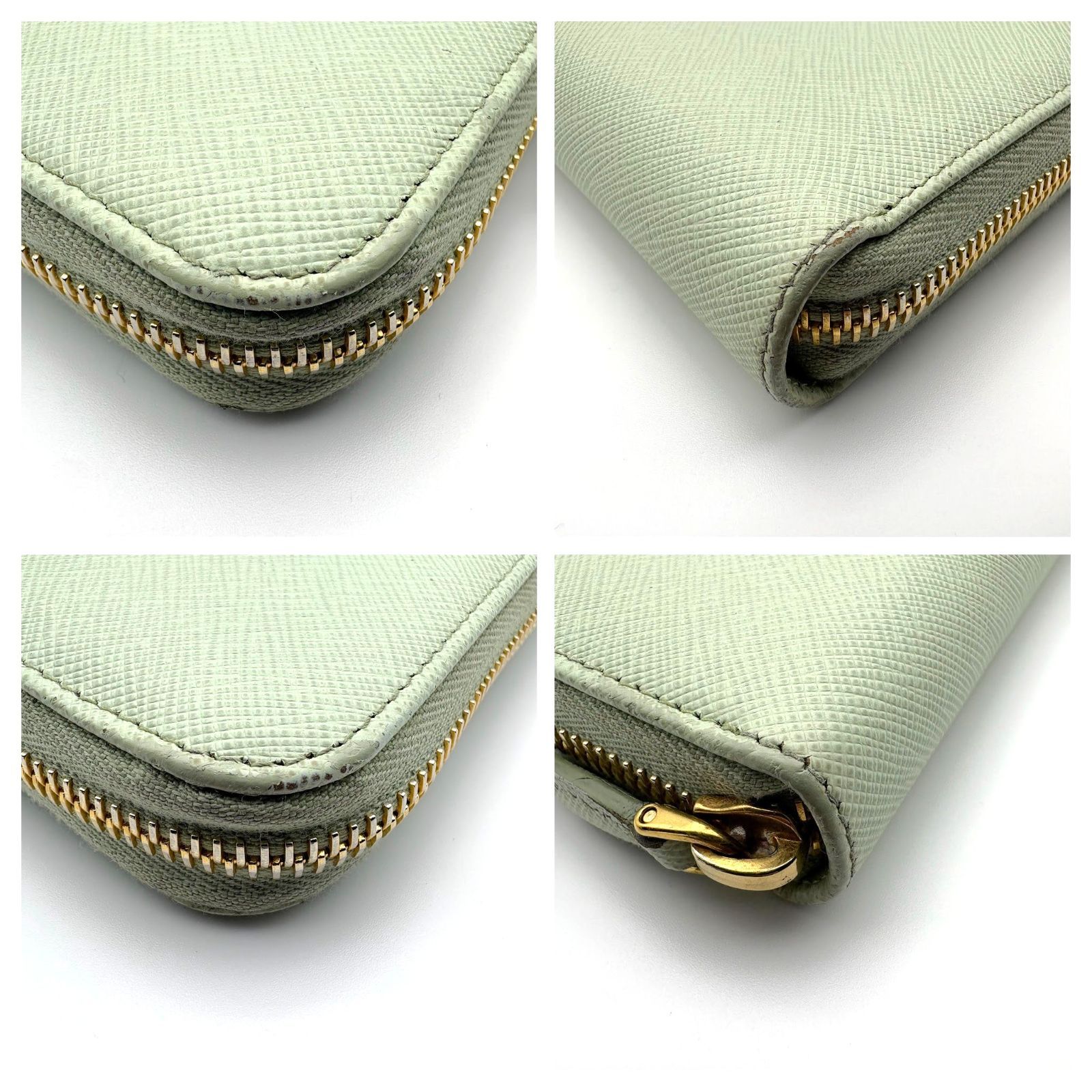 箱付／美品 】PRADA プラダ ラウンドジップ 長財布 サフィアーノレザー 